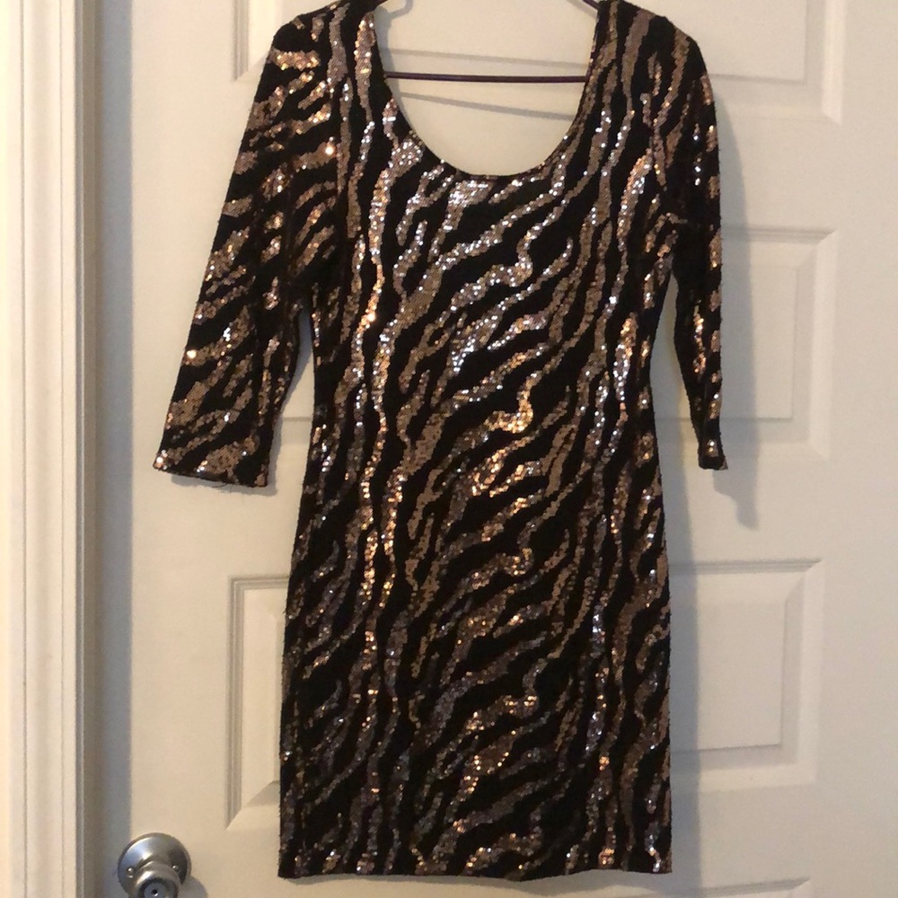 Tiger striped sequin dress